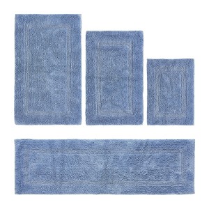 Lux Premium 100% Cotton Tufted Solid Reversible 4 Piece Bath Rug Set – Ultra-Soft, Water-Absorbent, Durable, Machine Washable Bathroom Rug - 1 of 4