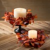 15"H Sullivans Artificial Berry and Eucalyptus Fall Accent Ring, Orange, Indoor Fall Decor - 3 of 3