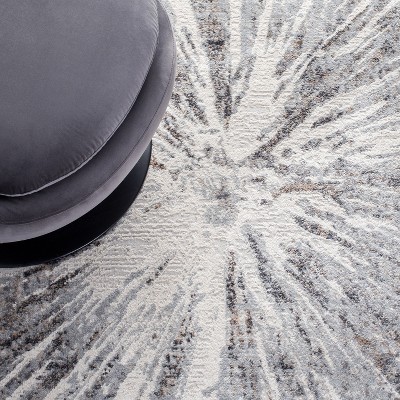 Amelia Gray Abstract Synthetic Flat Woven Round Rug