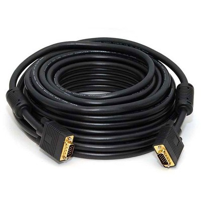Monoprice Super VGA Cable - 50 Feet - Black | Male to Male With Ferrites For In-Wall Installation | Gold Plated, CL2 Rated