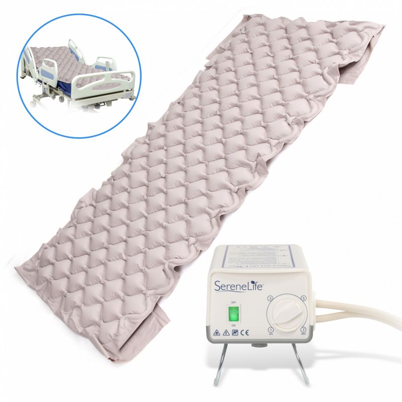 SereneLife Twin Size Self Inflatable Hospital Bed Medical Grade PVC Bubble Pad Air Mattress with Electric AC Pump, 4 of 8