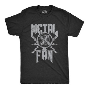 Mens Metal Fan T Shirt Funny Sarcastic Air Blowing Fan Graphic Novelty Music Tee For Guys - Crazy Dog Men's T Shirt - 1 of 4
