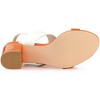 Allegra K Women's Contrast Color Slingback Block High Chunky Heel Sandals - 4 of 4