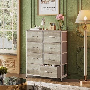 Tall 8-Drawer Fabric Dresser, Storage Tower with Fabric Bins, Double Chest of Drawers Organizer, - 1 of 4