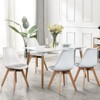 Wooakway Set of 4 PU Leather Upholstered Dining Chairs with Wood Legs for Kitchen Dining Living Room - 2 of 4