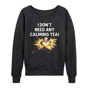 Women's - Avatar: The Last Airbender - Zuko Calming Tea Lightweight French Terry Wide Neck Long Sleeve Shirt - 1 of 4