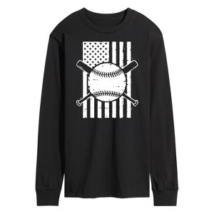 Men's - Instant Message - Baseball Flag Long Sleeve Graphic T-Shirt - 1 of 4