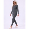 INSPIRE CHIC Womens Thermal Underwear Sets Lightweight Ultra Soft Long Sleeve Shirt Legging Set Base Layer Winter Thermals Long Johns - 3 of 4