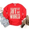 Joy To The World Block Distressed - Women's Garment Dyed Long Sleeve Graphic T-Shirt - 2 of 4