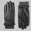 Isotoner Men's Belted Faux Leather Gloves - Black - 2 of 4