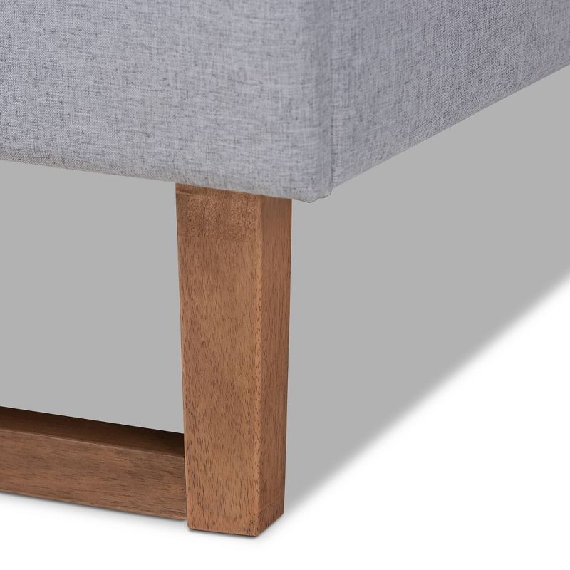 Full Livinia Fabric Upholstered Wood Platform Bed Light Gray/Ash Walnut - Baxton Studio, 6 of 9