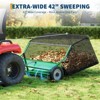 Tow Behind Lawn Sweeper, 42 Inch Wide Sweeping Path with 12 cu ft Large Capacity Hopper, Heavy Duty Adjustable Brush Height for Yard, Lawn Cleanup - 4 of 4