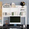 VYNXARIA Desktop Bookshelf,Wood Desk Hutch Organizer for Computer Desk, Desktop Shelf Bookshelf Storage for Office,Dorm, Kids,White - 2 of 3