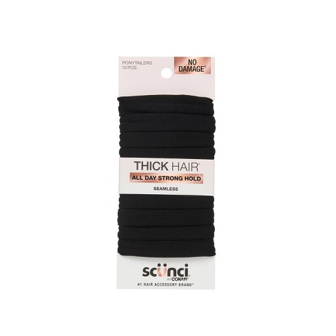 Scunci Thick Hair Hosiery Ponytailers 10pk Black Target