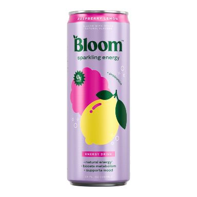 BLOOM NUTRITION Sparkling Energy Drink - Raspberry Lemon - 12 fl oz Can