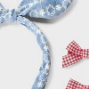 Toddler Girls' 3pk Demin Eyelet Headband and Bow Clips - Cat & Jack™ - 3 of 3