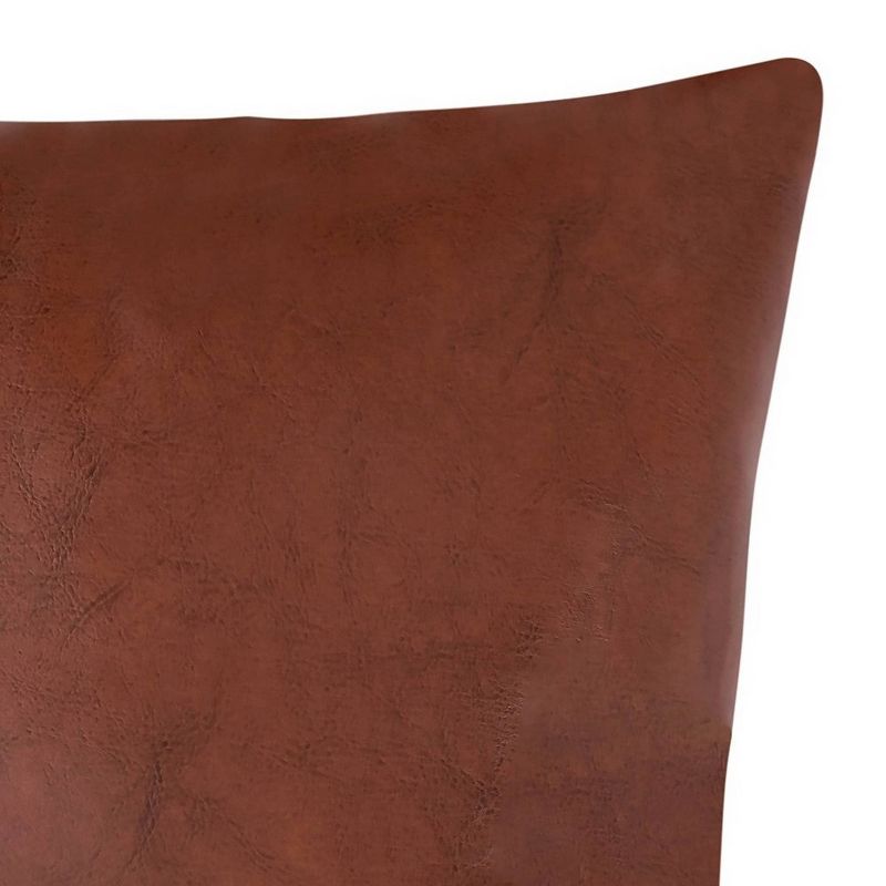 VCNY 20&#34;x20&#34; Oversize Cognac Faux Leather Square Throw Pillow, 4 of 7