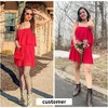 EXLURA Womens 2025 Summer Romper Dress Spaghetti Strap Pleated Fashion Short Jumpsuit Outfits - 3 of 4