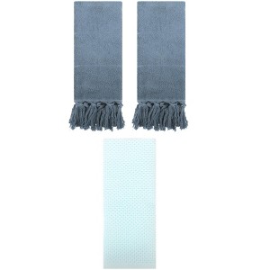 REGALWOVEN 3 Packs Cotton Soft Absorbent Tassels and Waffle Decorative Hand Towel - 1 of 4