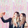 KatchOn, XtraLarge Foil Iridescent Backdrop Curtain - 3.2x8 Feet, Pack of 2 | Pink Tinsel Curtain Backdrop, Galentines Day Decorations - 3 of 4