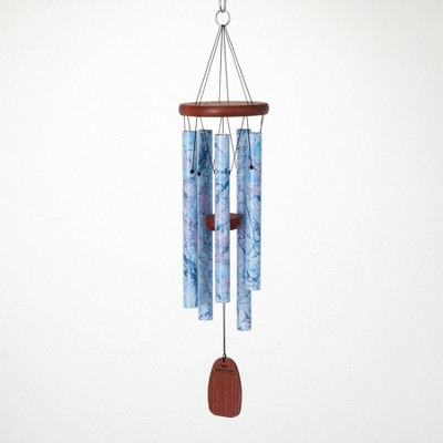 Woodstock Windchimes Decor Chime Sky Blue Marble, Wind Chimes For Outside, Wind Chimes For Garden, Patio, and Outdoor Decor, 24"L