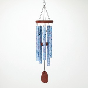 Woodstock Windchimes Decor Chime Sky Blue Marble, Wind Chimes For Outside, Wind Chimes For Garden, Patio, and Outdoor Decor, 24"L - 1 of 4
