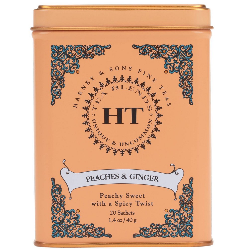 Harney & Sons Peaches and Ginger Tea Sachets - 20ct