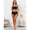 Allegra K Women's Wirefree Non-Slip Front Buckles Strapless Bandeau Bra and Panty Sets - 4 of 4