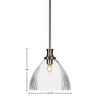 Toltec Lighting Carina 1 - Light Pendant in  Brushed Nickel with 10.75" Clear Ribbed Shade - 2 of 2