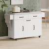 Kitchen Island with Trash Can Storage Cabinet, Rolling Kitchen Cart with Drop Leaf, Mobile Kitchen Island On Wheels For Dining Room Kitchen - 2 of 4