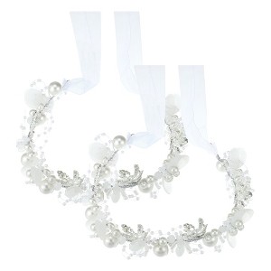 Unique Bargains Women's Flower Headpiece Silver Tone 2 Pcs - 1 of 4