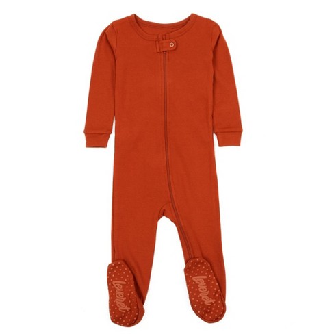 Leveret Footed Cotton Pajamas Solid Rust 12 18 Month Target