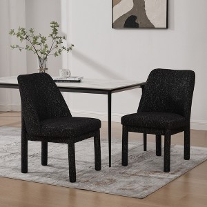 Kumasinova 21" Minimalist Living Room Chairs Set of 2/4,Chenille Kitchen Chairs with High Curved Back,Mid Century Dining Chairs with Rubberwood Legs - 1 of 4