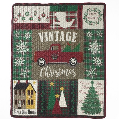 Lakeside Vintage Christmas Throw – 50" x 60" – Farmhouse Style