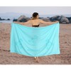 LA LEELA Women's Beachwear Sarong Coverups Bikini Skirt Swim Cover Up Swimsuit Summer Wraps Swimwear Beach Wrap Skirts for Women One Size Blue,Solid - image 2 of 4