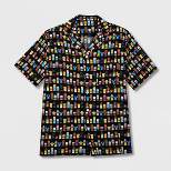 Men's Disney 100 Unified Characters Woven Button-Up Shirt - Black - Disney Store