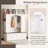 4-in-1 Hall Tree Mudroom Coat Rack Entryway Bench Entryway Shoe Cabinet with Hooks, Adjustable Shelves & Compartment with Flip-down Doors - ModernLuxe - 3 of 4