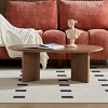 Modern MDF Coffee Table,Oval Side Table With MDF Pedestal Base,Wooden Small Accent Center Table For Living Room,Apartment-Coolbibila - 3 of 4