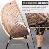 YOOCOZZ Outdoor PE Rattan Curved Back Egg Chair with Oversized Cushion - Beige - 4 of 4