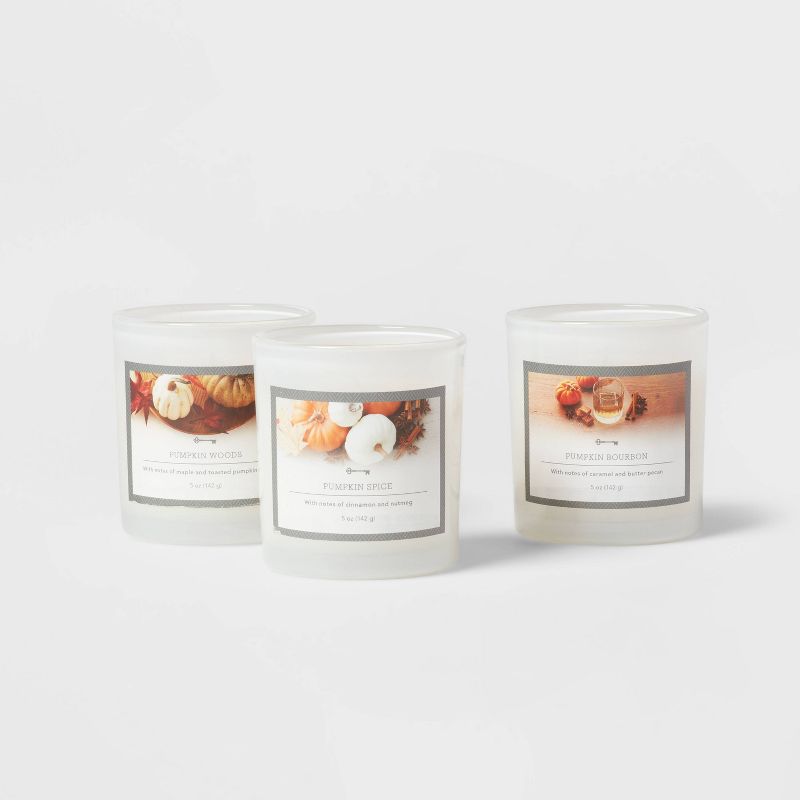 3pk Milky White Glass Gift Set Pumpkin Candle White - Threshold&#8482;, 5 of 6
