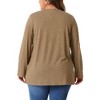 Agnes Orinda Women's Plus Size  Long Sleeve Button Square Neck Flowy Pleated Loose Tunic Blouse - image 4 of 4