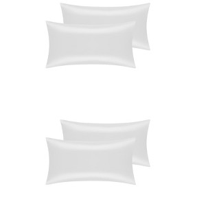 Unique Bargains Standard Breathable Satin Solid Envelope Closure Pillowcase 4 Pcs - 1 of 4