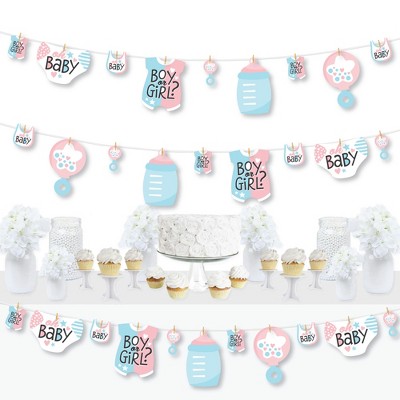 Big Dot Of Happiness Baby Gender Reveal - Team Boy Or Girl Party Bunting  Banner - Party Decorations - Gender Reveal : Target