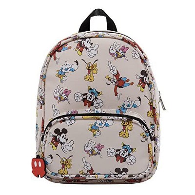 Hello Kitty Kuromi Mini Backpack Purse with Iconic Bow Charm Dangle, 10.5 Inches, Adjustable Straps, Faux Leather