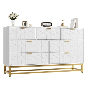 Whizmax Modern Dresser w/ Metal Legs & Wide Drawers - Large Storage Chest for Bedroom, Living Room - 1 of 4