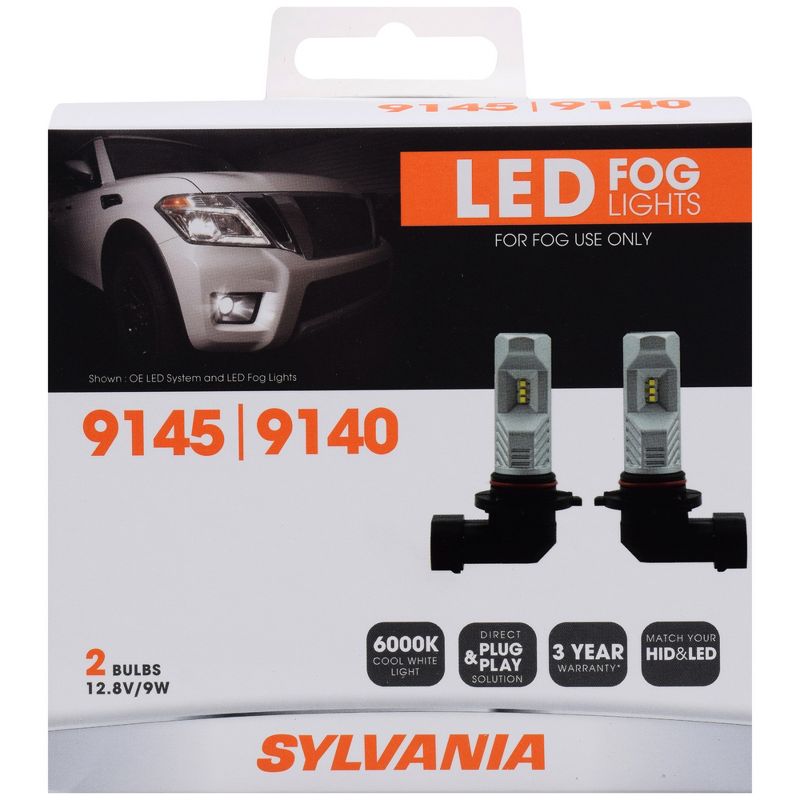SYLVANIA - 9145/9140 ZEVO FOG LED - Premium Quality Plug and Play LED Fog Lights, Bright White Light Output, Matches HID & LED Headlight Lighting Systems, Added Style & Performance (Contains 2 Bulbs), 1 of 8