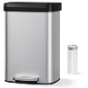 13.2 Gallon / 50 Liter Metal Trash Can with Lid, Large Garbage Can for Kitchen, Rustproof Step-on Kitchen Metal Trash Bin with Liner Rim, Rear Handle - 3 of 4