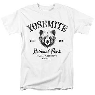 Yosemite National Park Bear Icon Adult T-Shirt White