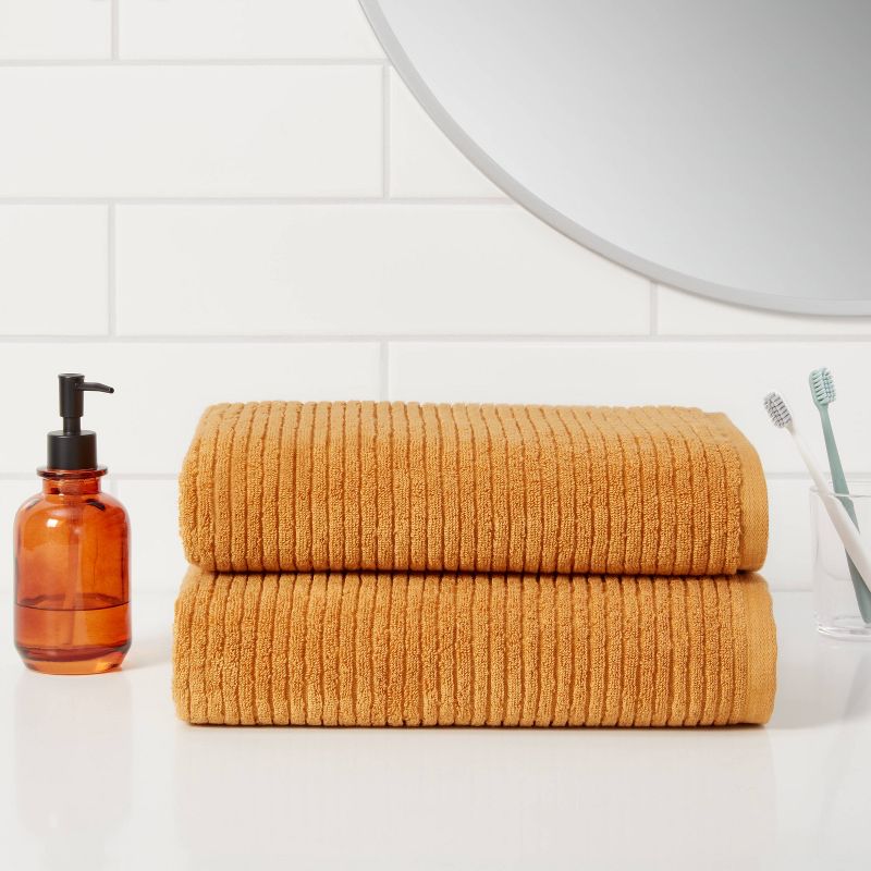 Quick Dry Ribbed Bath Towel Set - Threshold™, 3 of 13