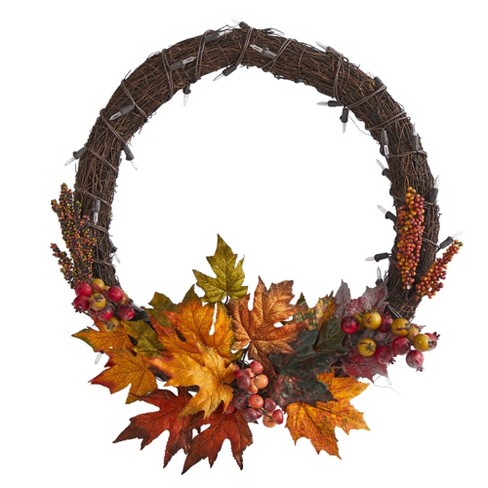 Bright Creations 76 Pieces Craft Foam DIY Wreath Forms, Berries, Pinecones, Leaves, Burlap Ribbon, 3 Sizes